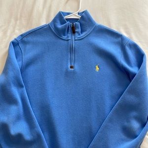 Light blue medium polo Ralph Lauren sweater. Always dry cleaned.
